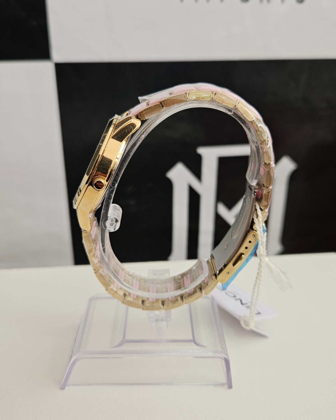 Relógio Lince Feminino Dourado e Rosa Analógico