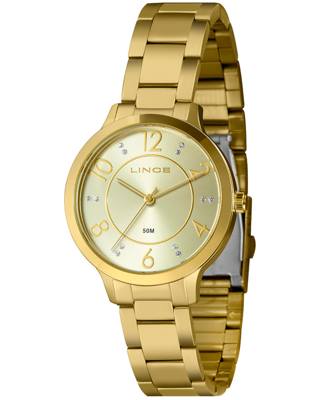Relógio Lince Feminino Dourado Analógico