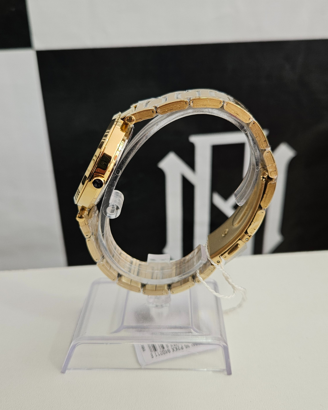 Relógio Lince Feminino Dourado Mostrador Preto Analógico