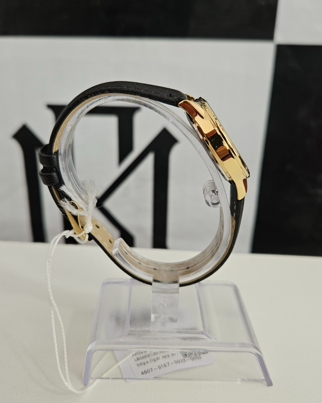 Relógio Lince Dress Feminino Dourado Couro Preto