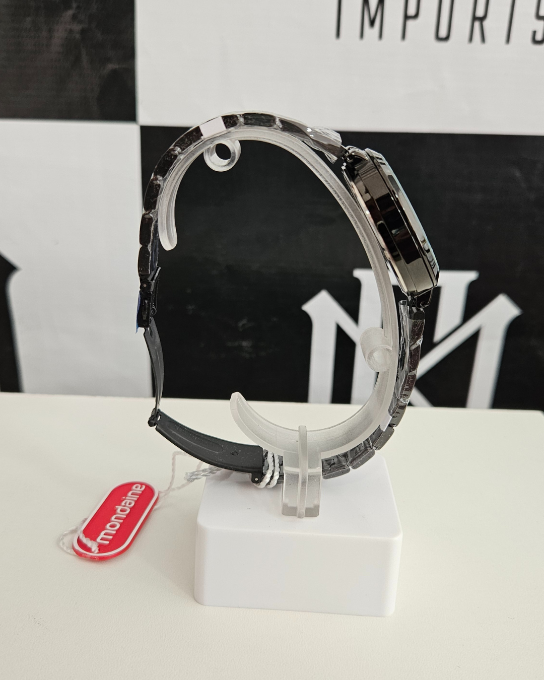 Relógio Mondaine Feminino Preto Minimalista Rosé Gold