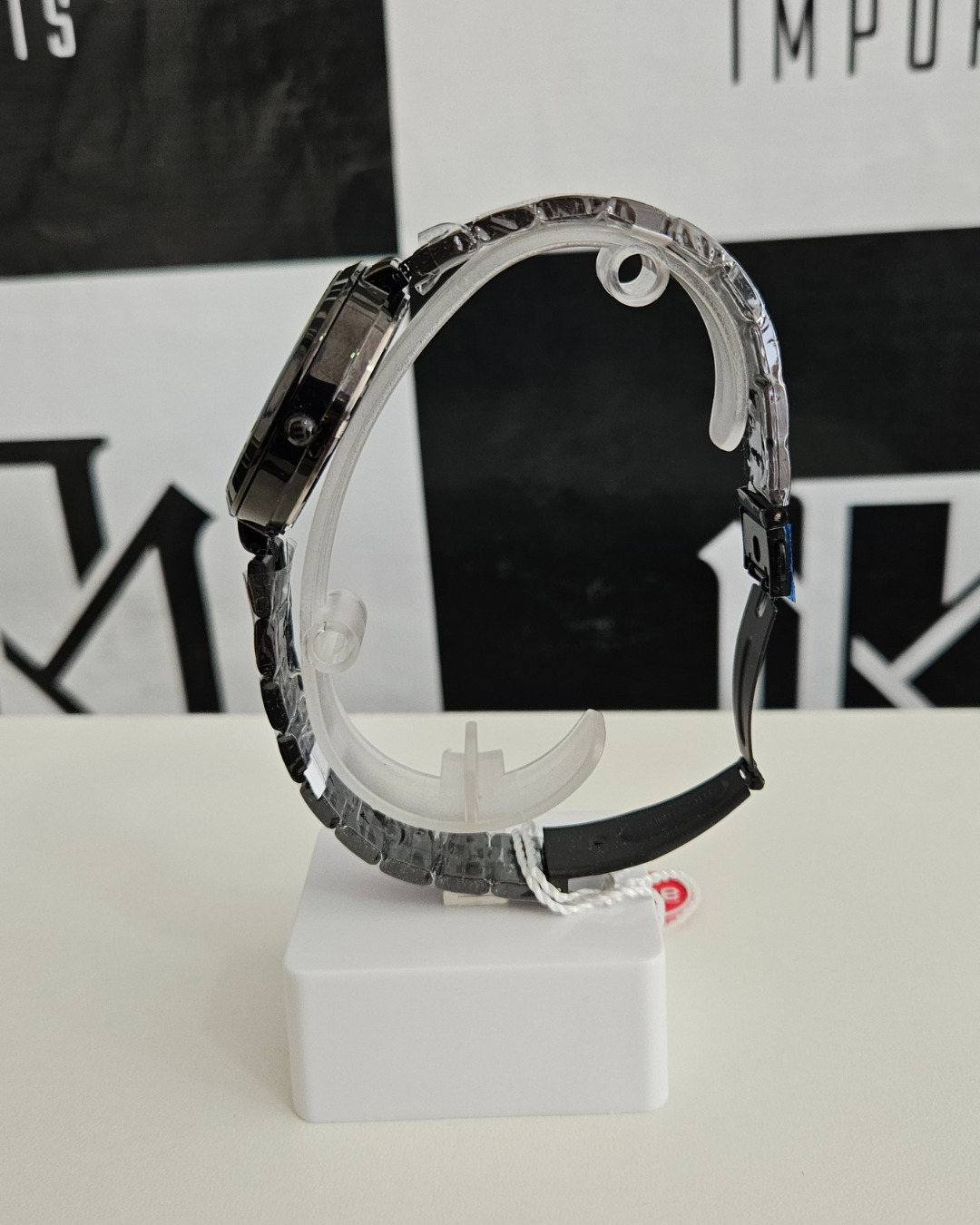 Relógio Mondaine Feminino Preto Minimalista Rosé Gold