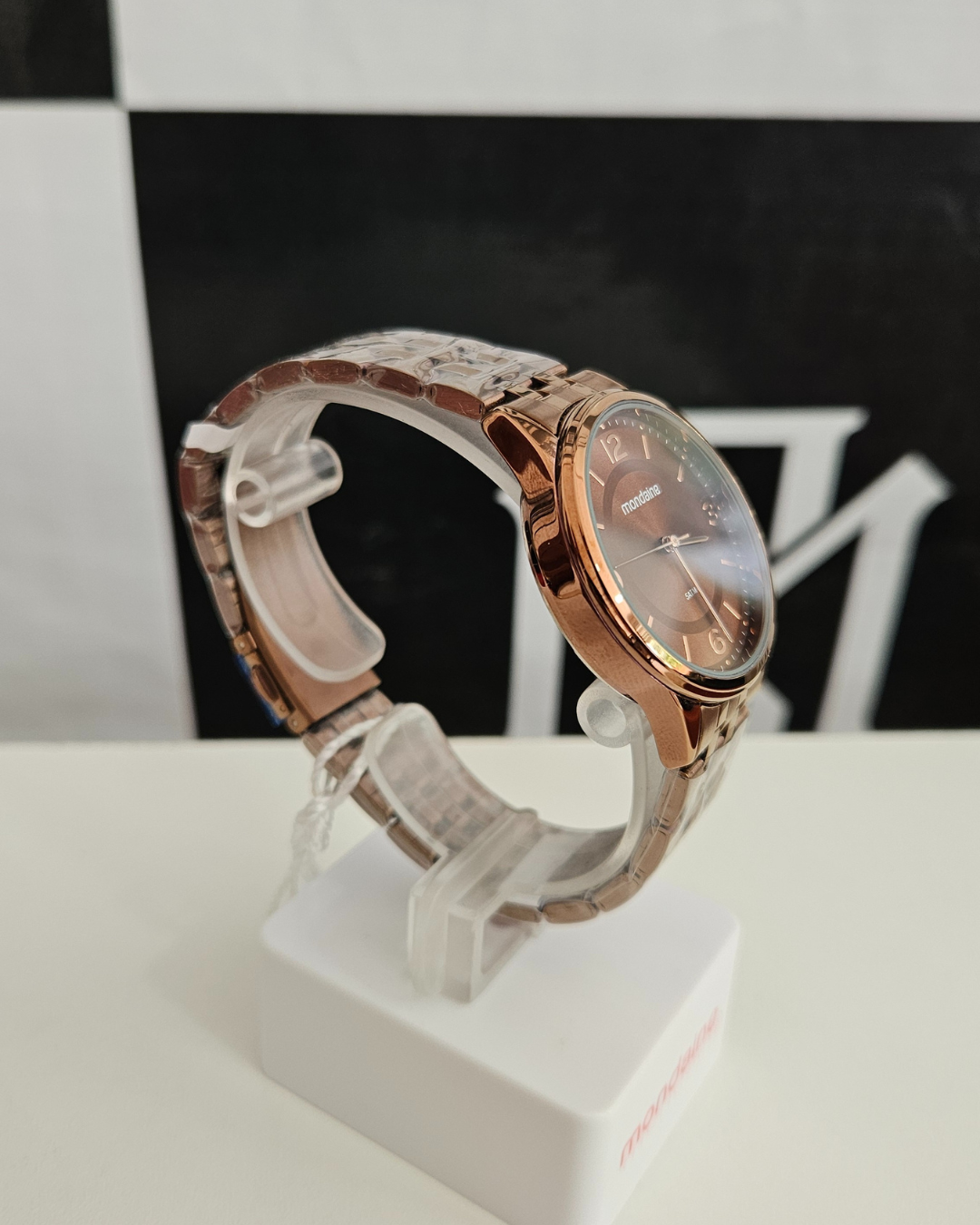 Relógio Mondaine Feminino Aço Marrom Rosé
