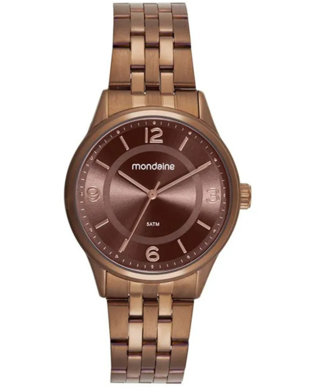 Relógio Mondaine Feminino Aço Marrom Rosé