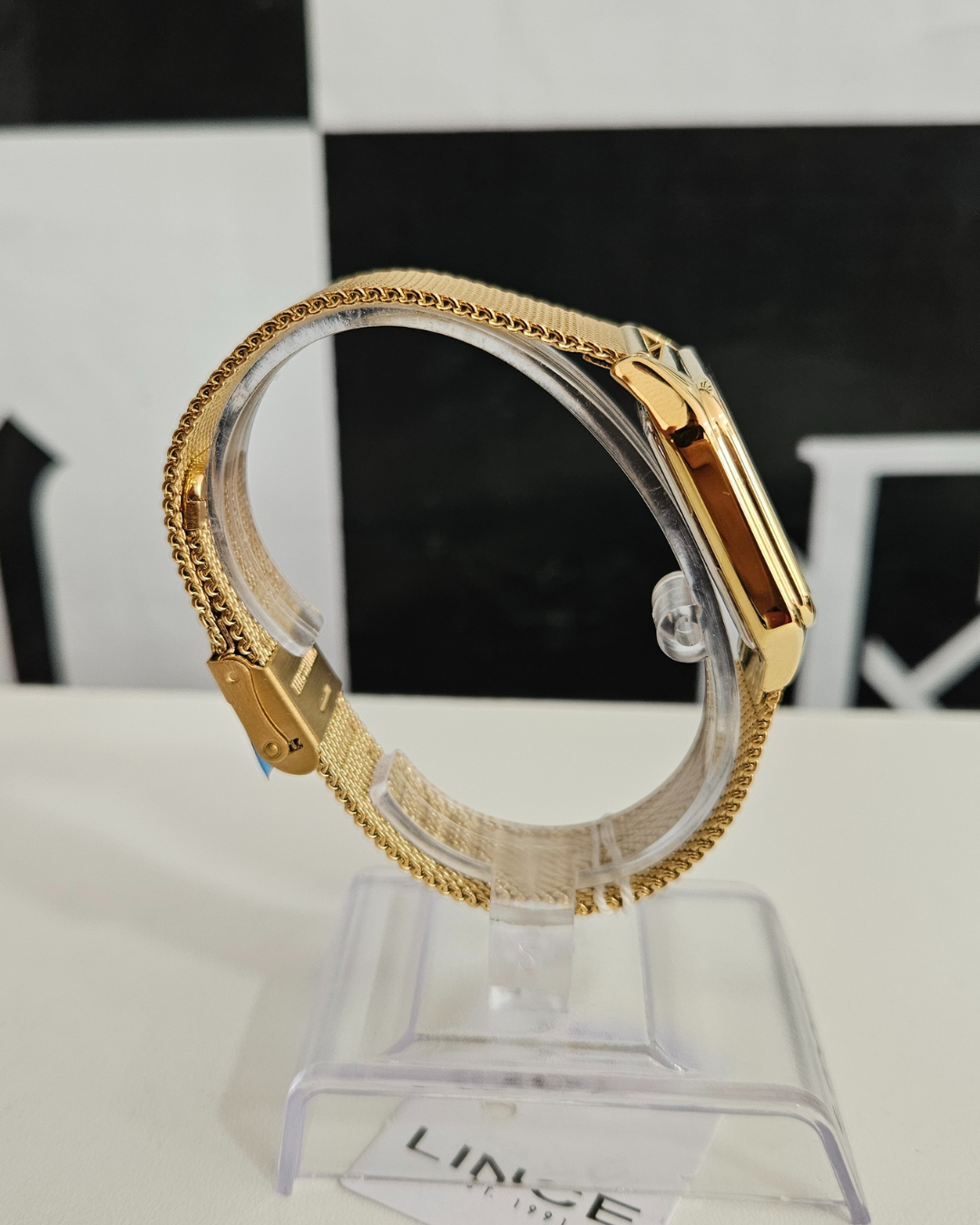 Relógio Feminino Lince Quadrado Dourado MQGH248L34