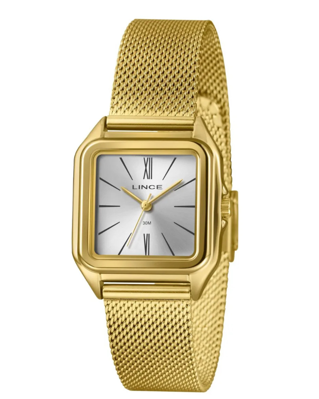 Relógio Feminino Lince Quadrado Dourado MQGH248L34