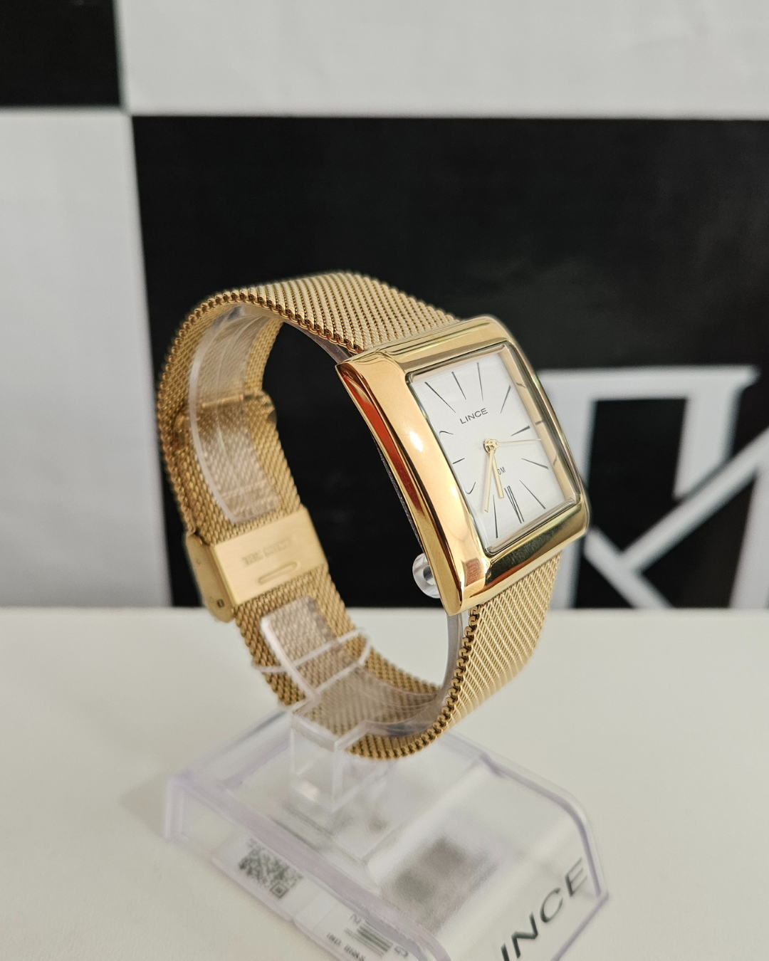 Relógio Feminino Lince Quadrado Dourado MQGH248L34