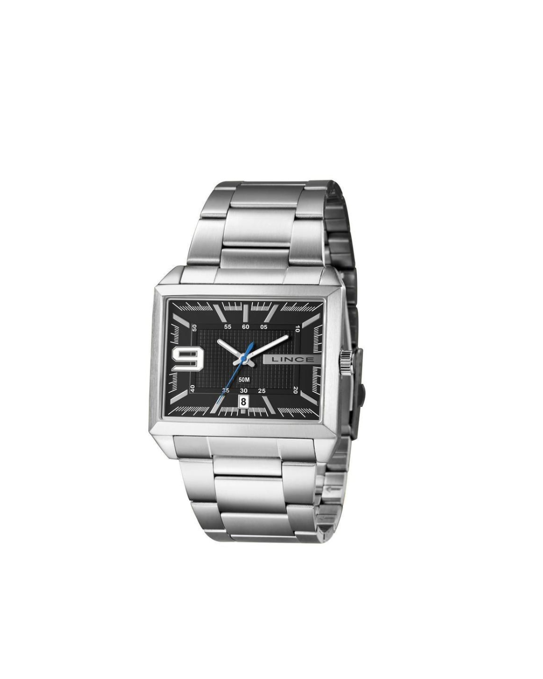 Relógio Lince Masculino Quadrado Prata Analógico