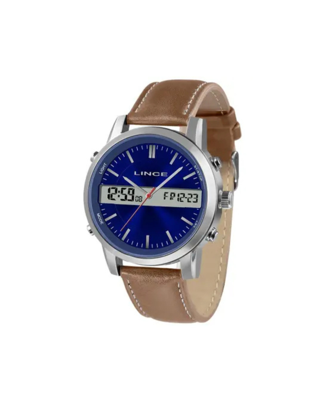 Relogio Lince Masculino Anadigi Pulseira Couro