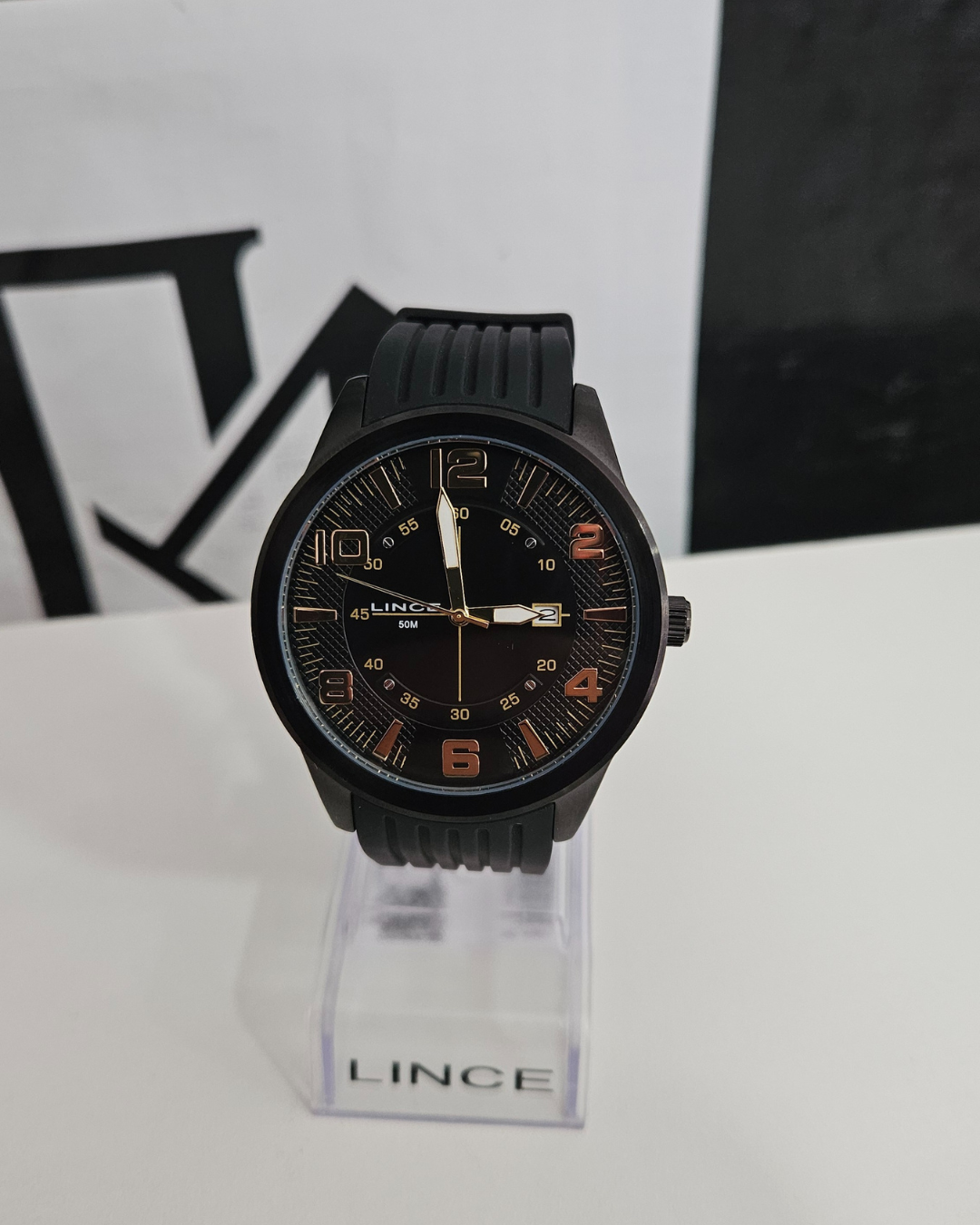 Relógio LINCE masculino analógico preto MRN4695L P2PX