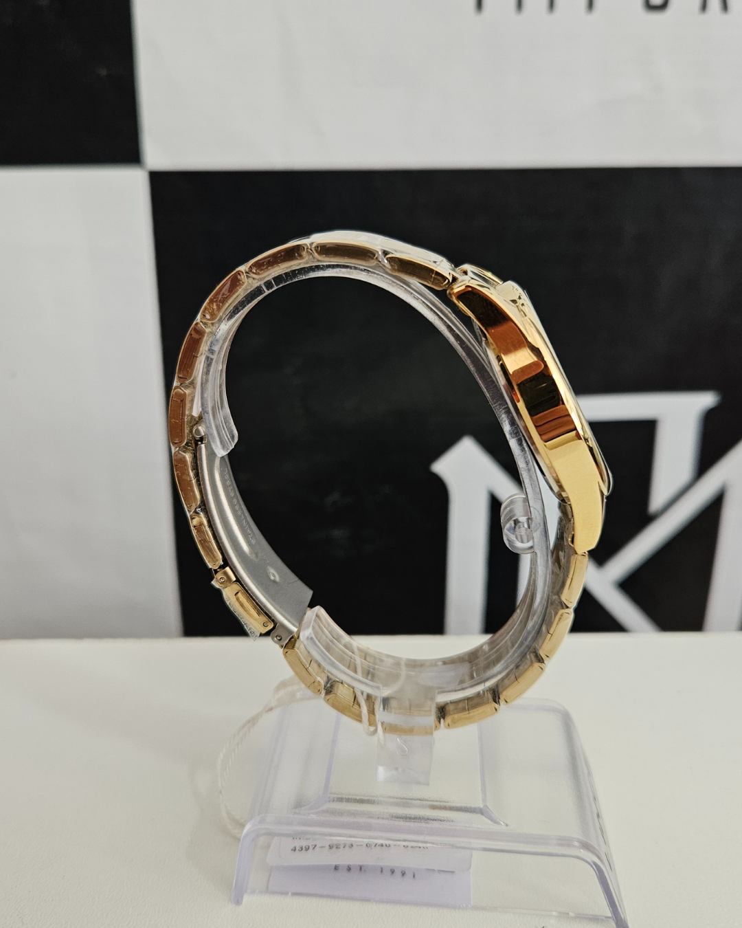 Relógio Feminino Lince Dourado com Mostrador Preto