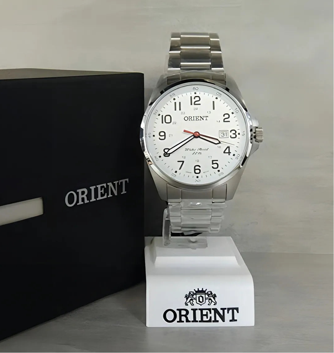 Relogio Masculino Orient Prata Mbss1171 Original Fundo Branco RM IMPORTS