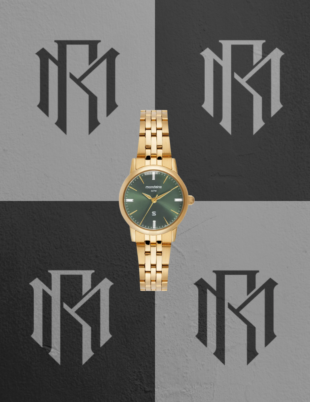 Kit Relógio Mondaine 33054LPMKDE1K1 Feminino Verde e Dourado com Pulseira