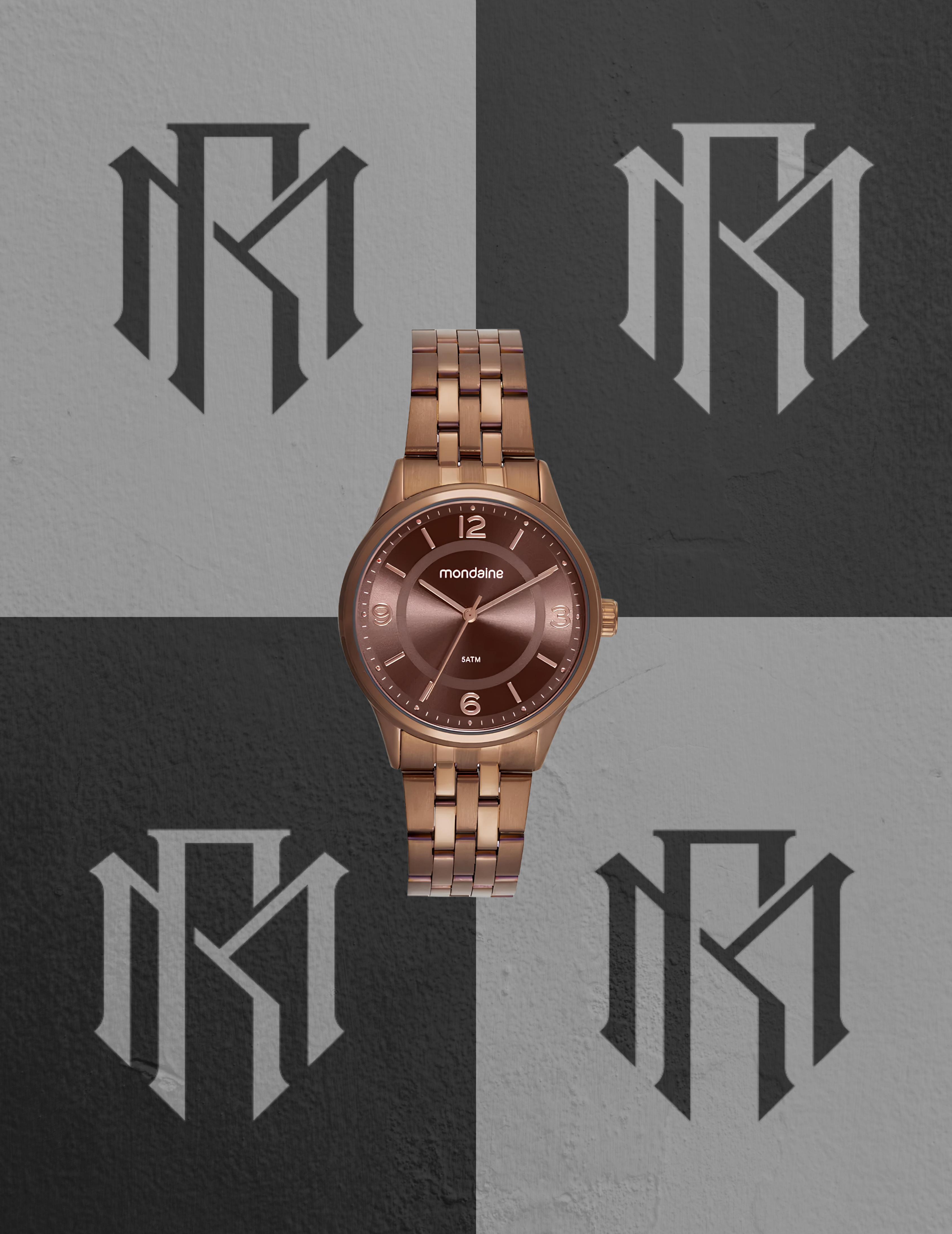 Relógio Mondaine 32941LPMVME1 Feminino Aço Marrom Elegante 29mm