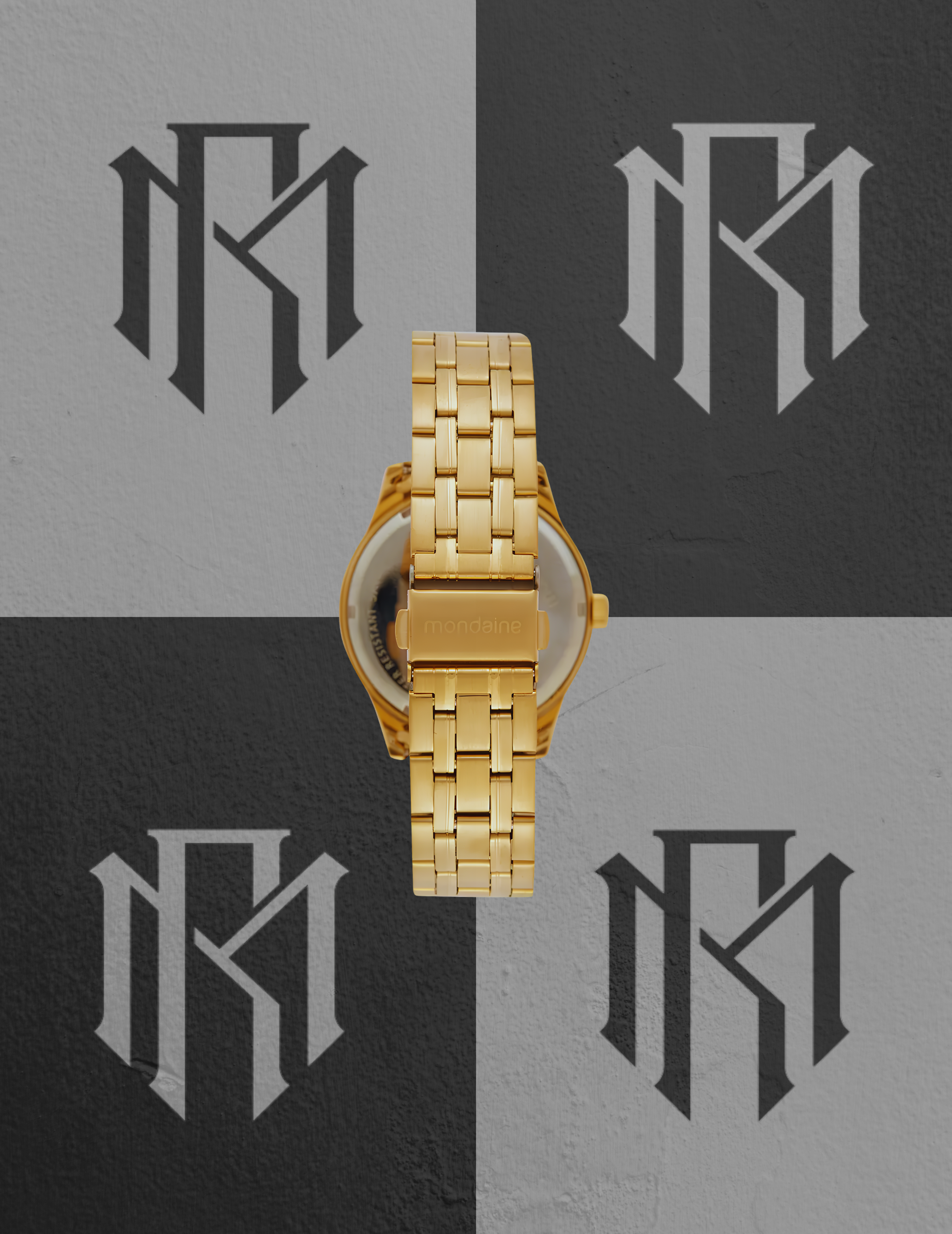 Relógio Mondaine 99766LPMVDE3 Feminino Marcadores Glitter Dourado 40mm