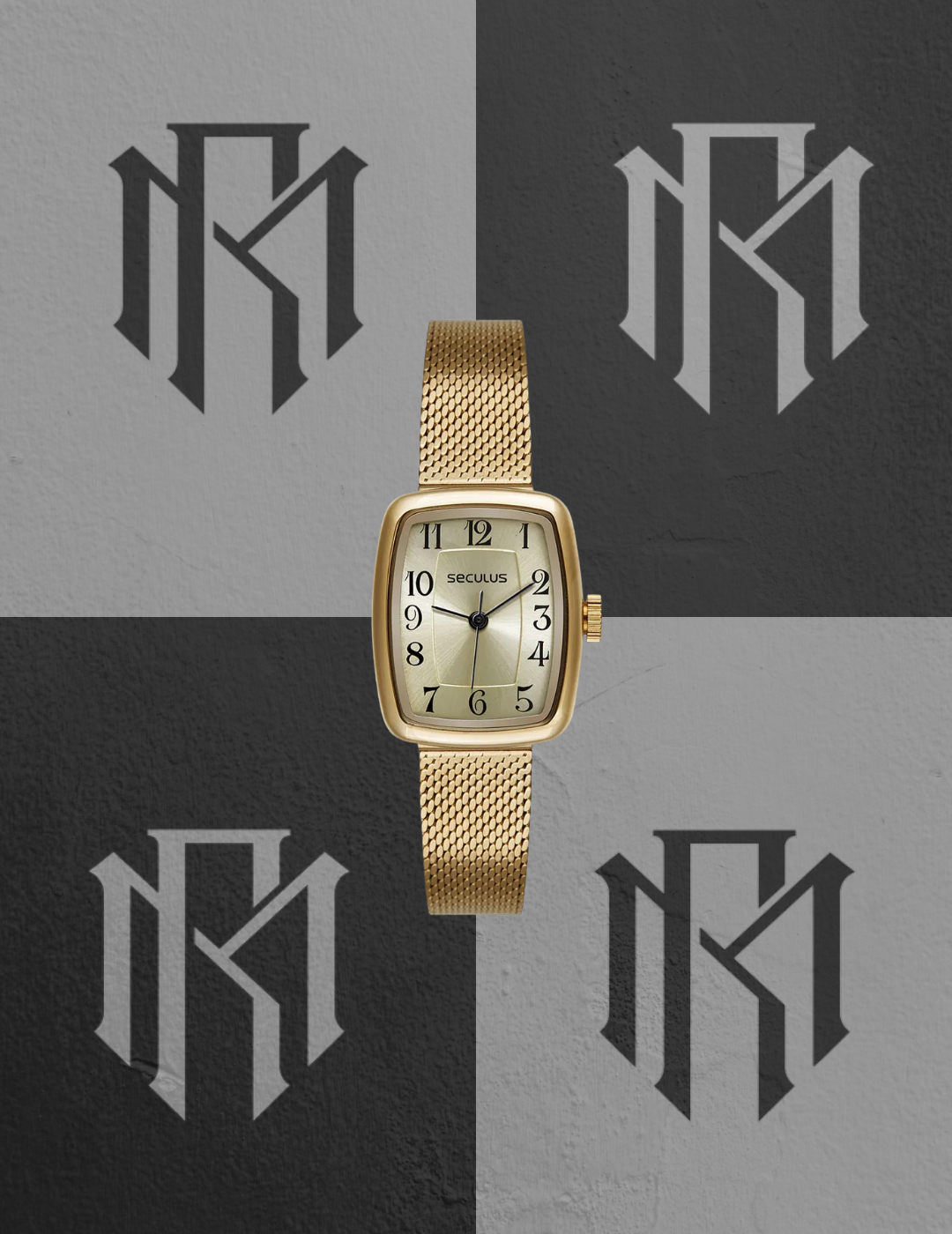 Relógio Seculus 77342LPSVDS1 Feminino Dourado Numeração Completa