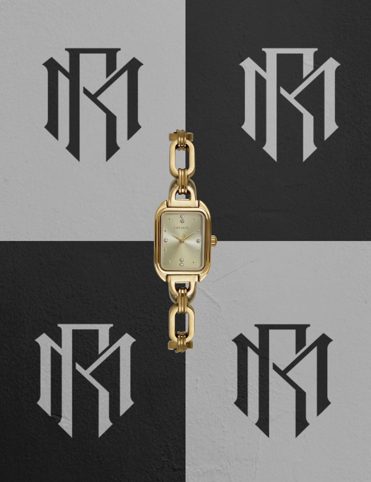 Relógio Seculus 77321LPSVDS1 Feminino Social Elos Dourado