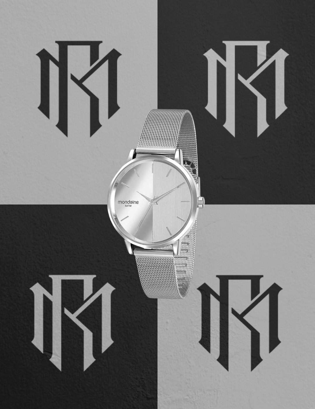 Relógio Mondaine 32117L0MVNE2 Feminino Prata Malha de Aço
