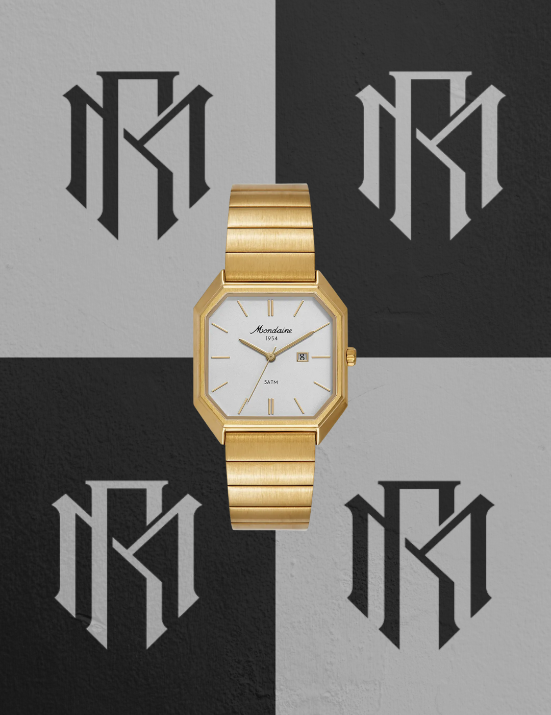 Relógio Mondaine 32849GPMVDA1 Vintage Quadrado Dourado 70 Anos