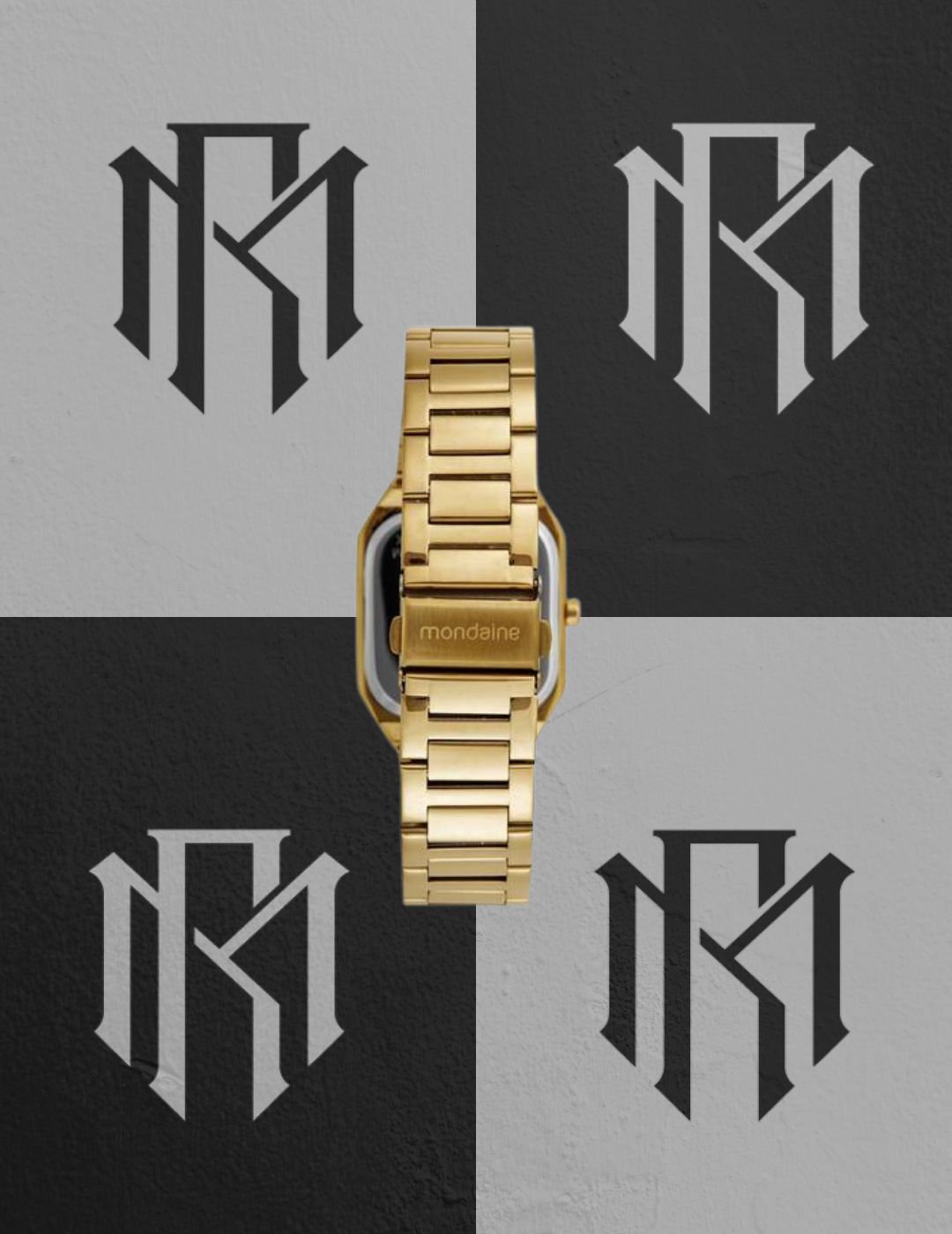 Relógio Mondaine 99902GPMVDE1 Masculino Retangular Dourado