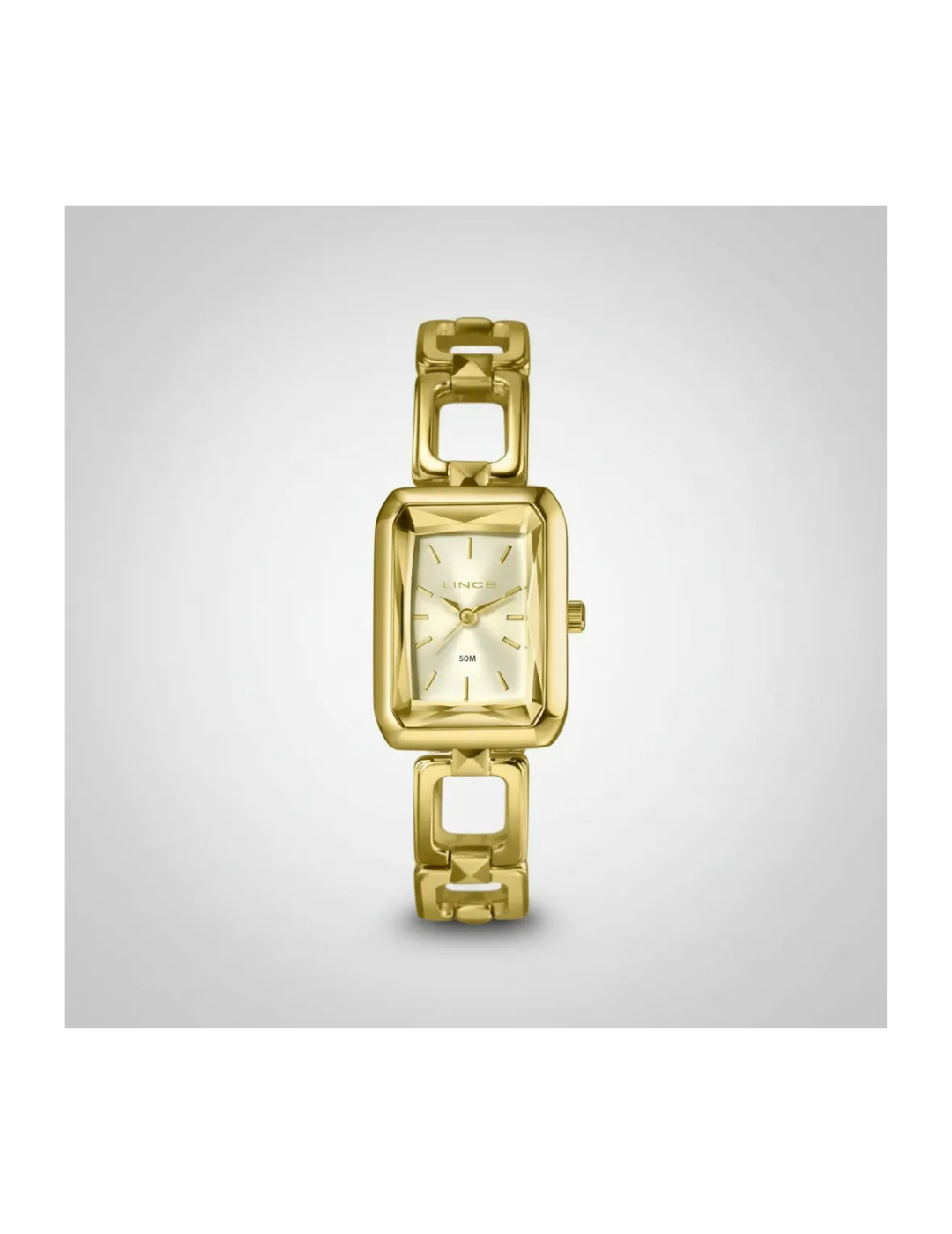 Relógio Lince LQG4839L23 C1KX Feminino Dourado Quadrado 50m