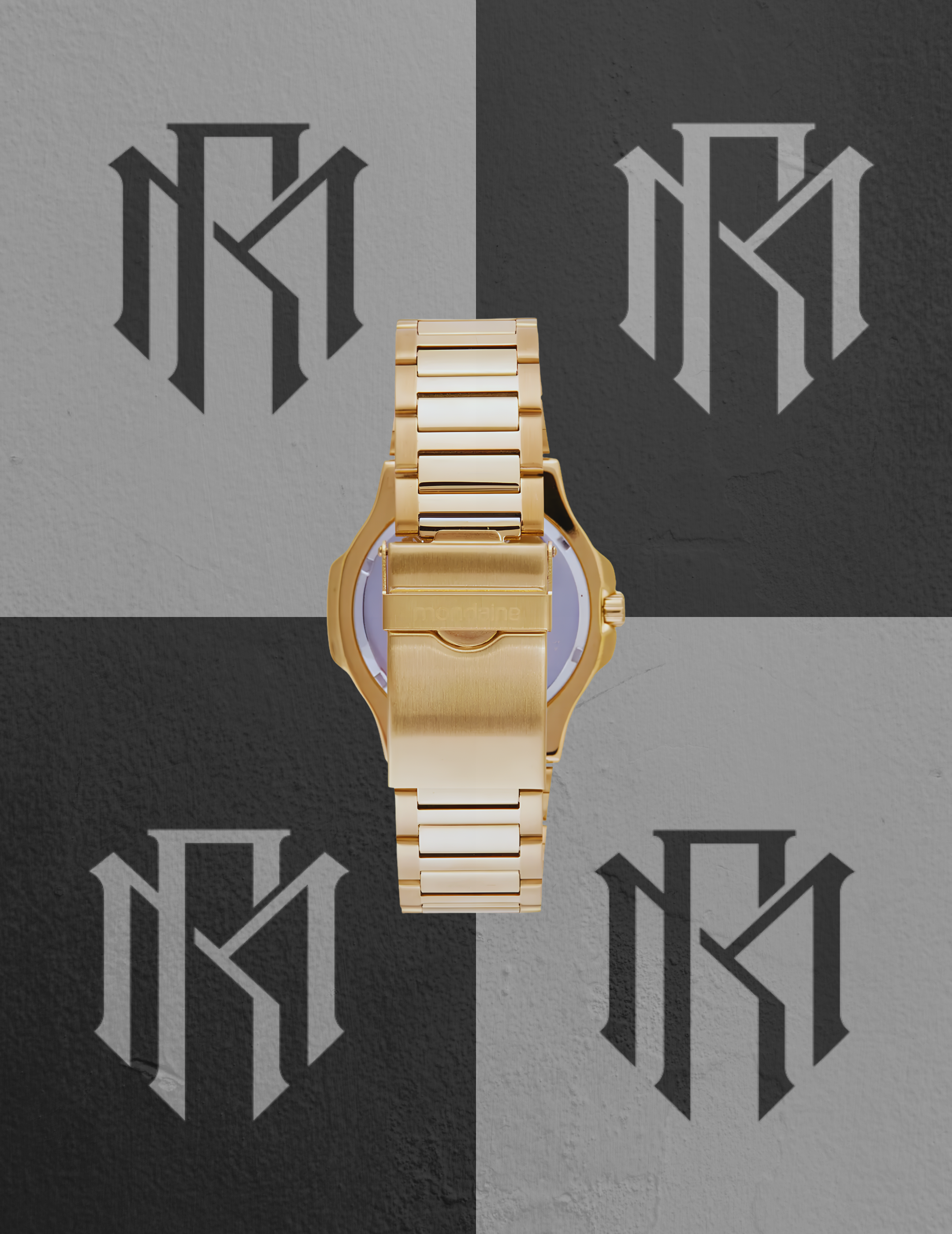 Relógio Mondaine 32506GPMVDE1 Masculino Quadrado Vintage Dourado 3ATM