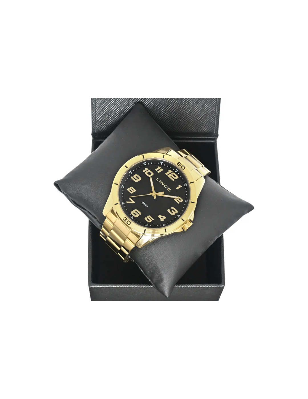 Relógio Lince MRGM003L46 Dourado Preto Numerado 50m