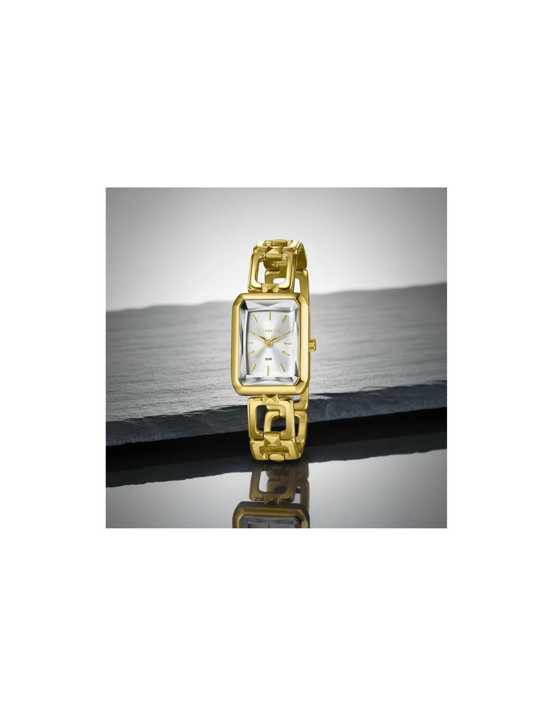Relógio Lince LQG4839L23 S1KX Feminino Dourado Quadrado 50m