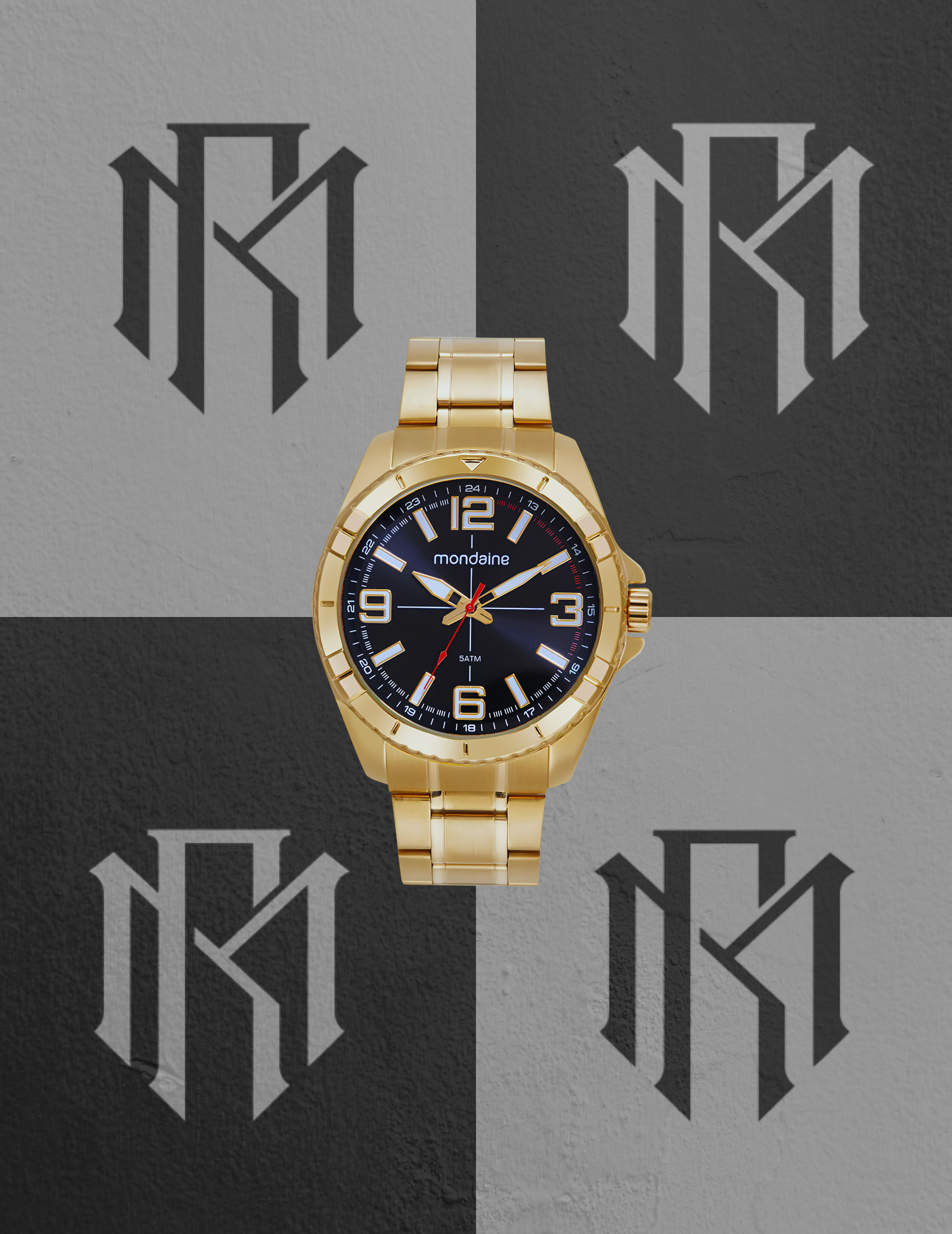 Relógio Mondaine 32639GPMVDE1 Masculino Dourado Casually Elegante 5ATM