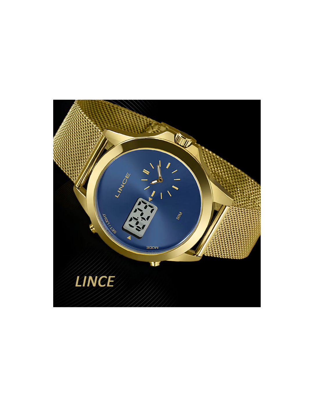 Relógio Lince Masculino com Mostrador Azul