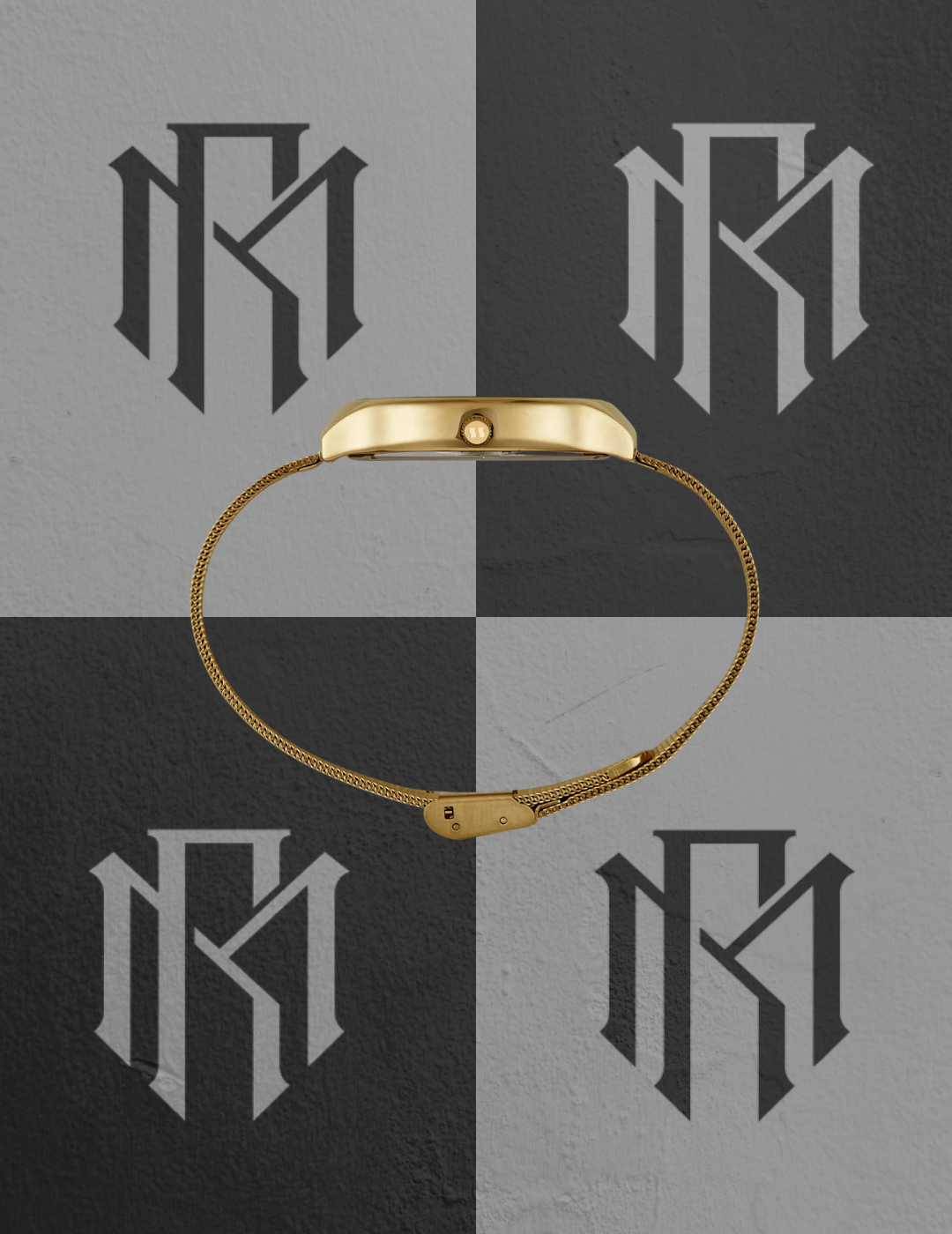 Relógio Seculus Dourado Pulseira Malha de Aço Mesh Mostrador Prata