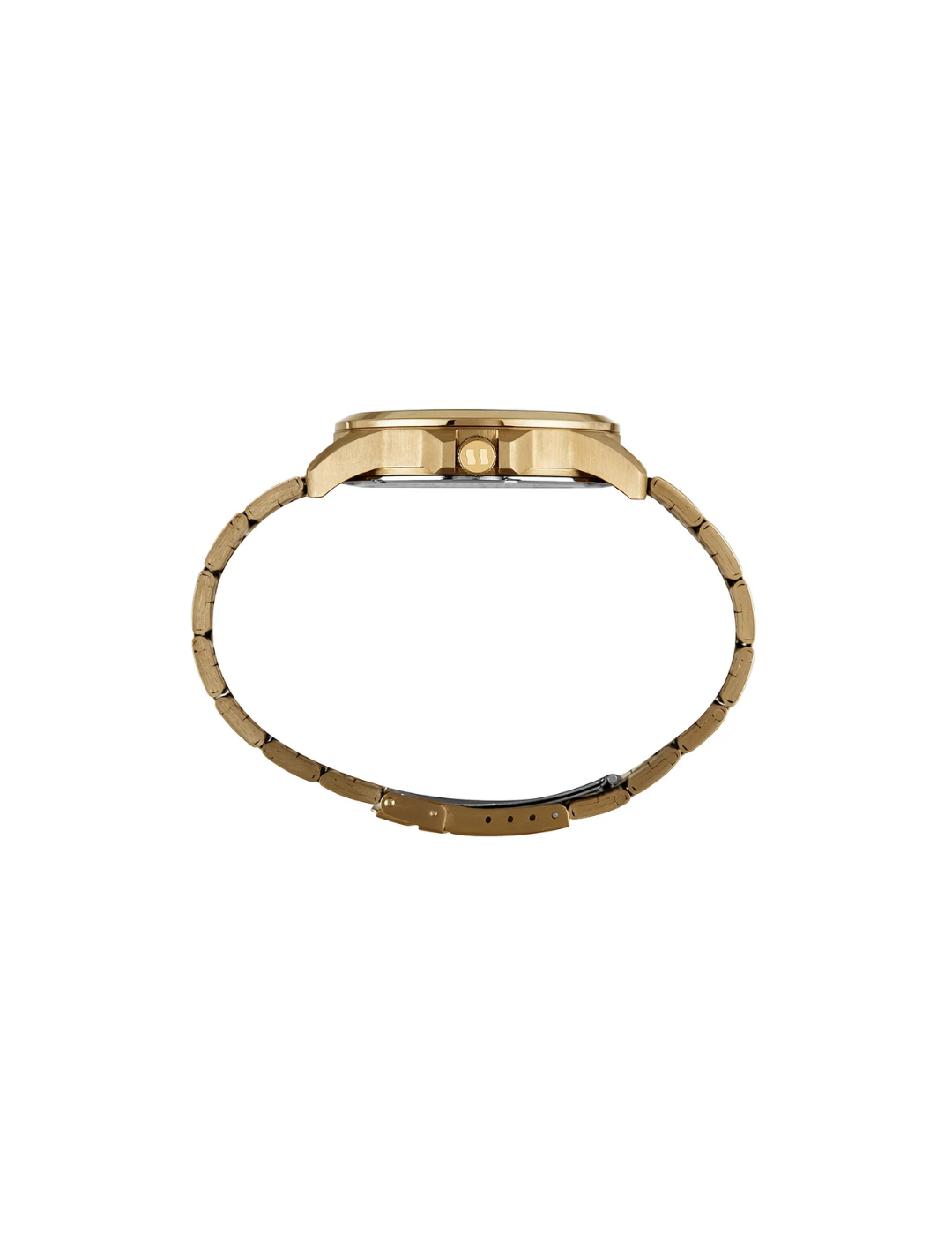 Relógio Masculino Aço Visor Texturizado Dourado