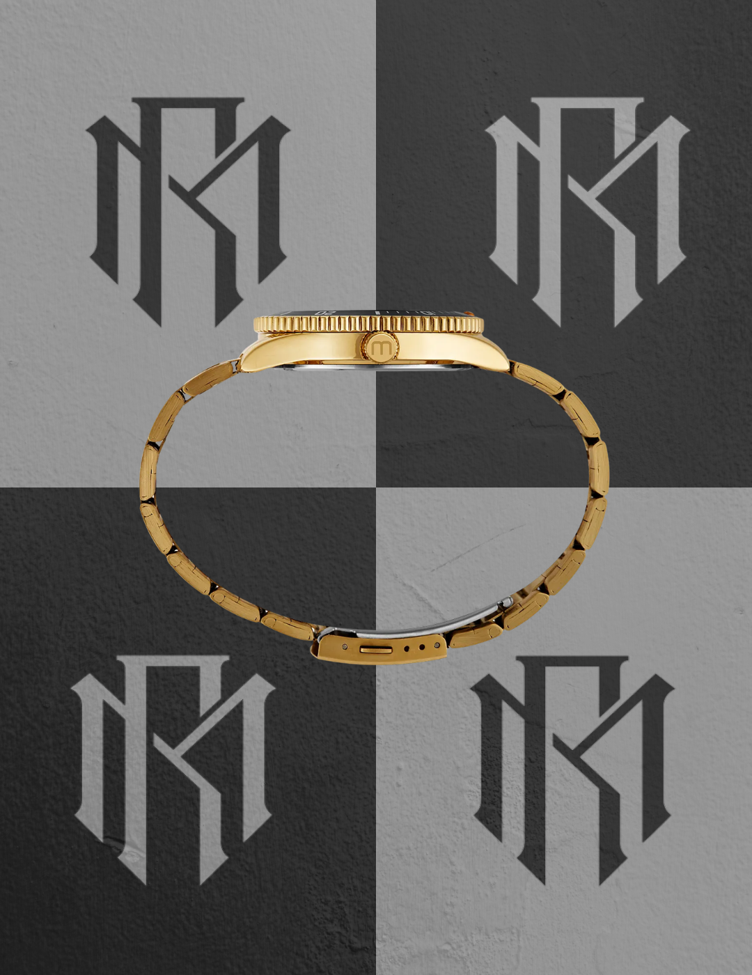 Relógio Mondaine 33025GPMVDE1 Masculino Luneta Rotativa Dourado 43mm 5ATM