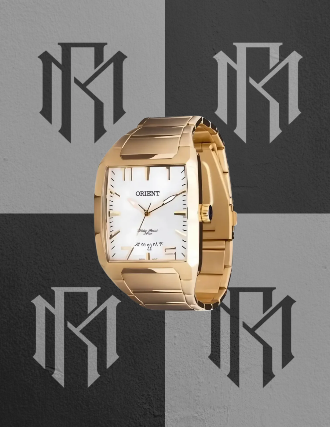 Relogio Dourado Quadrado Orient Masculino