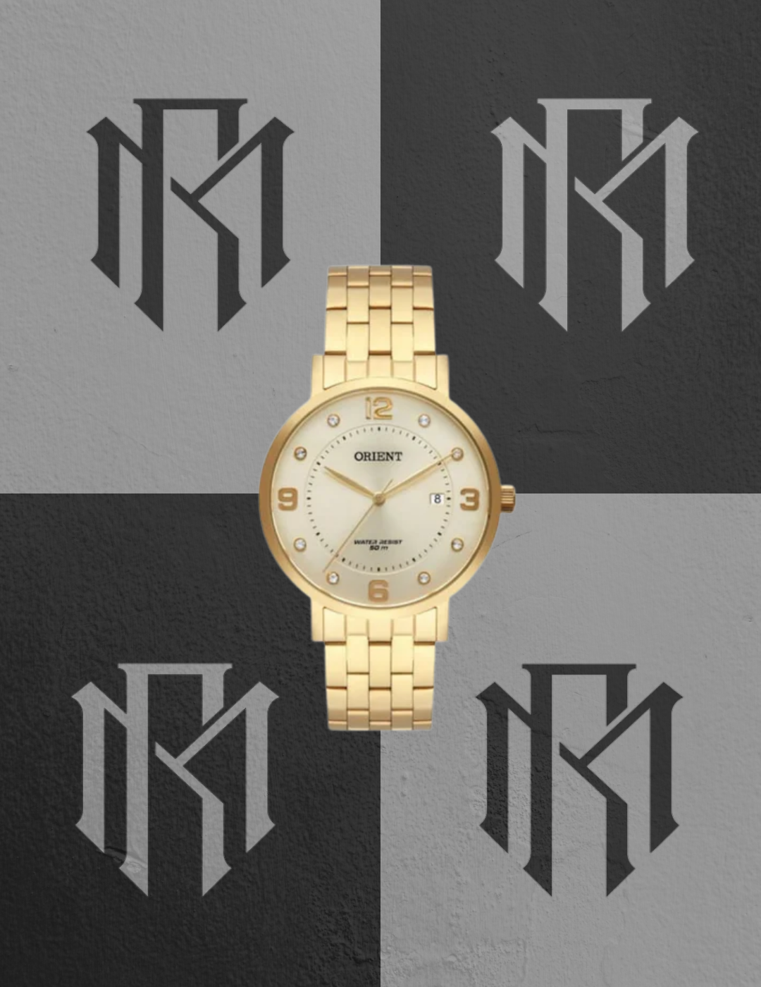 Relógio Feminino Orient Dourado com Mostrador Champanhe – 38 mm