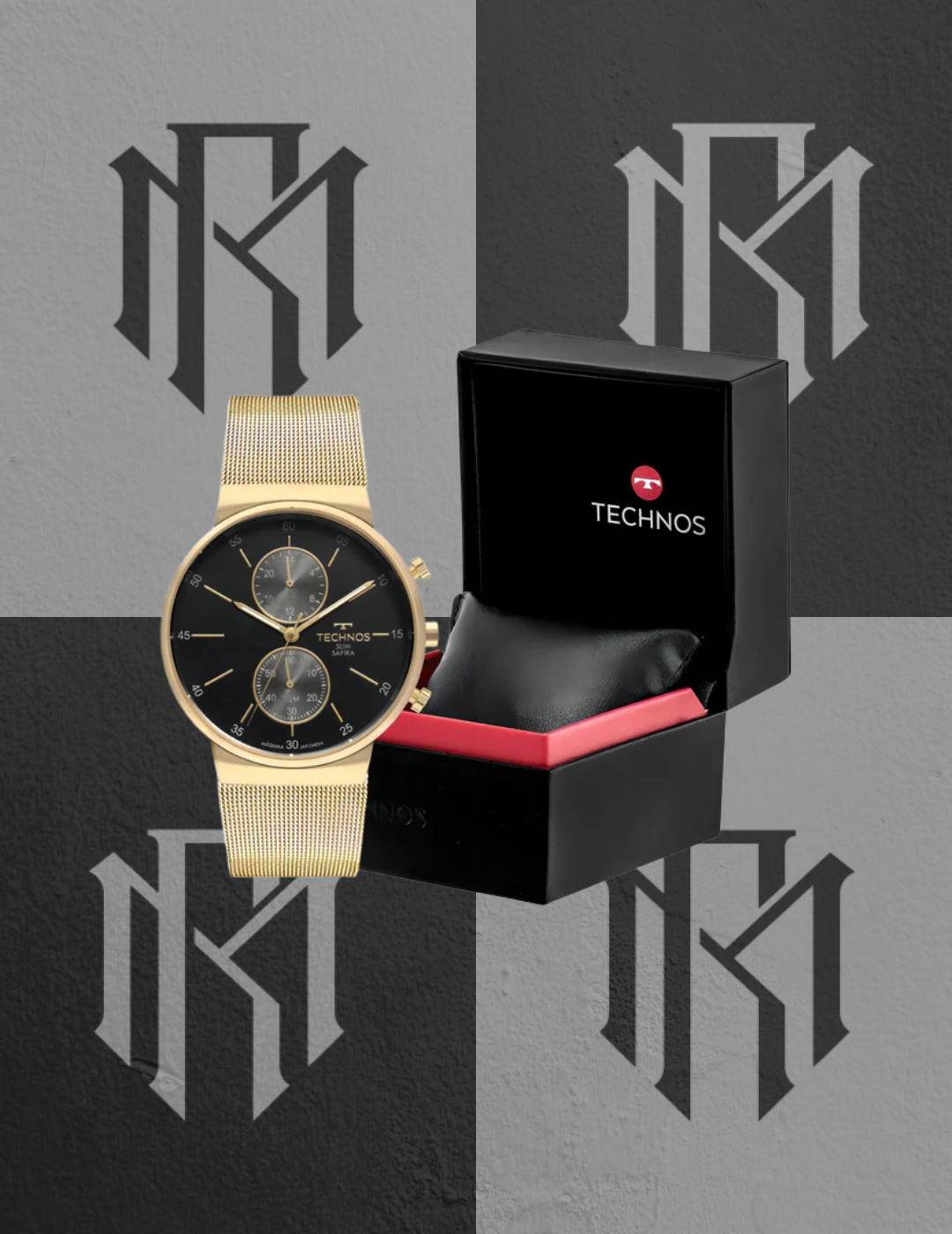 Relógio Feminino Technos Slim Safira Dourado – Ref. VD36AA1P