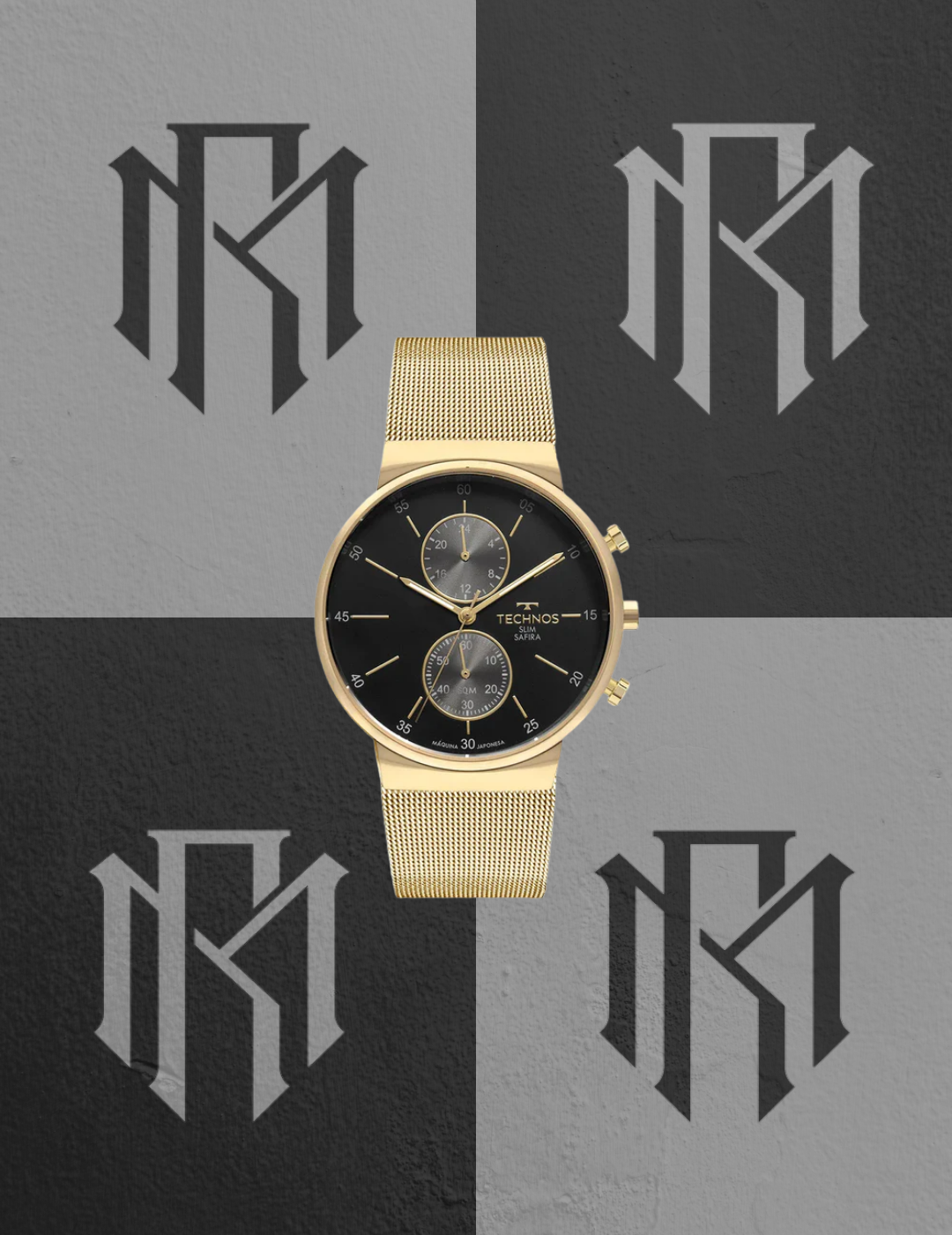 Relógio Feminino Technos Slim Safira Dourado – Ref. VD36AA1P
