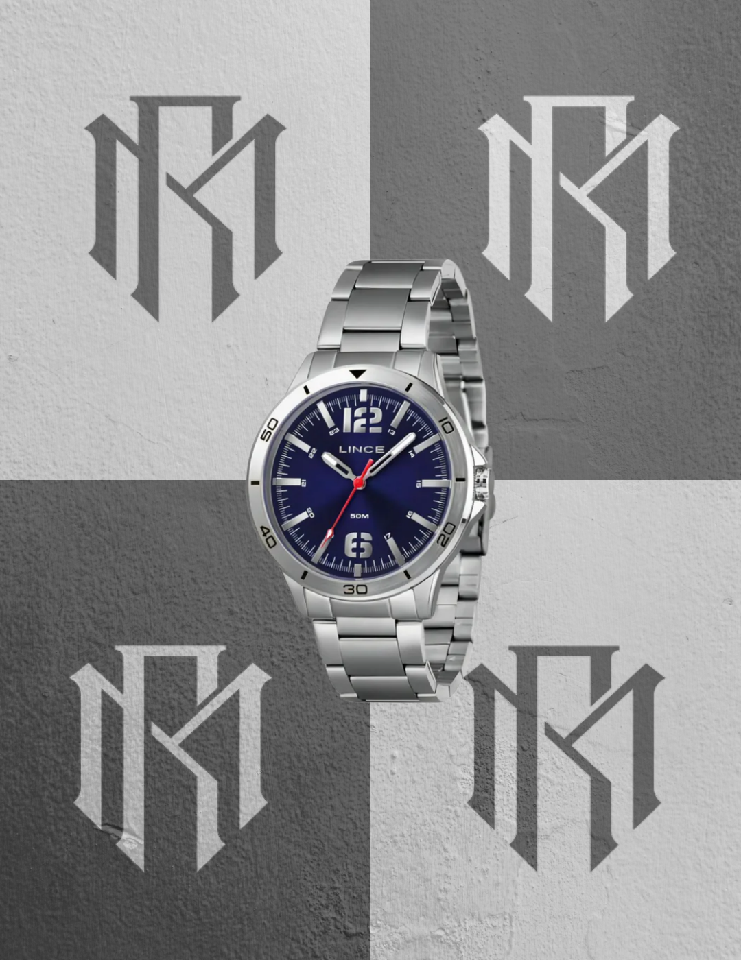 Relógio Lince Masculino MRMM011L46 Aço Prateado Analógico 50m