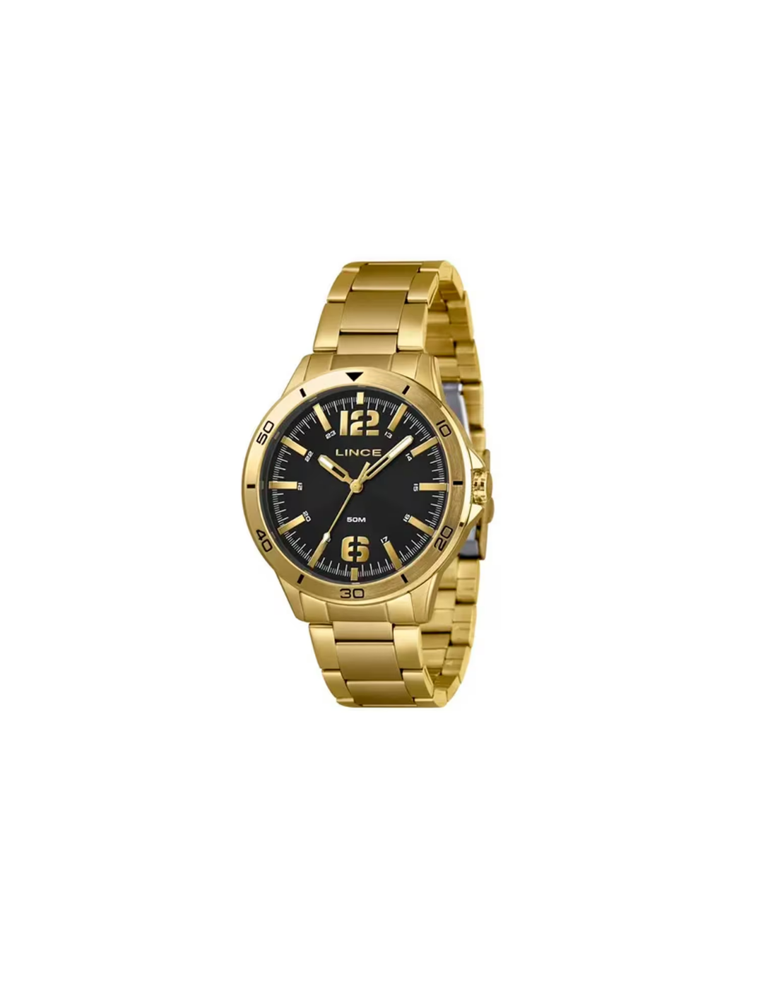 Relógio Lince MRGM011L46 P2KX Dourado Preto 46mm 50m