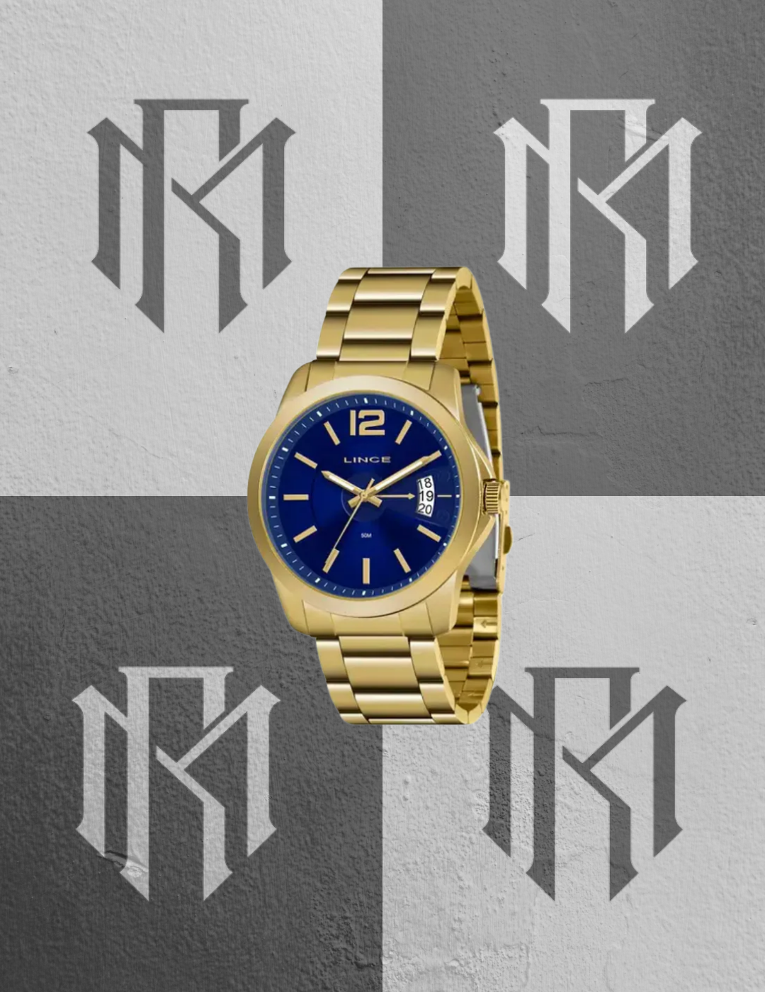 Relógio Lince Casual dourado