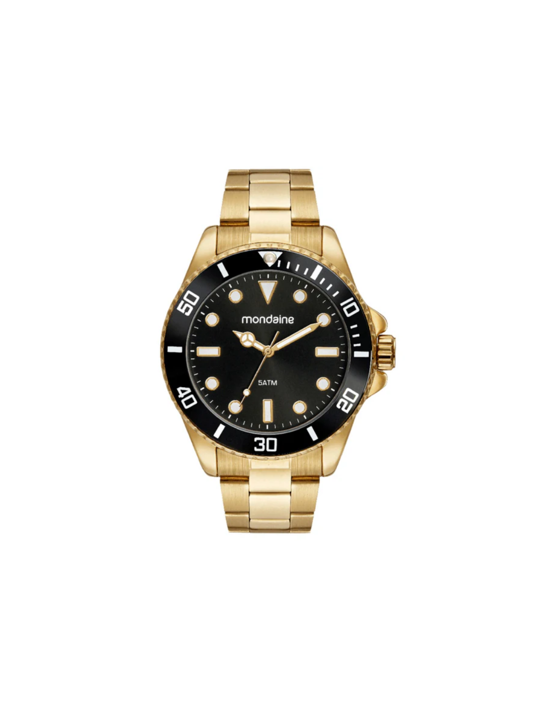 Relógio Mondaine Masculino Dourado com Mostrador Preto