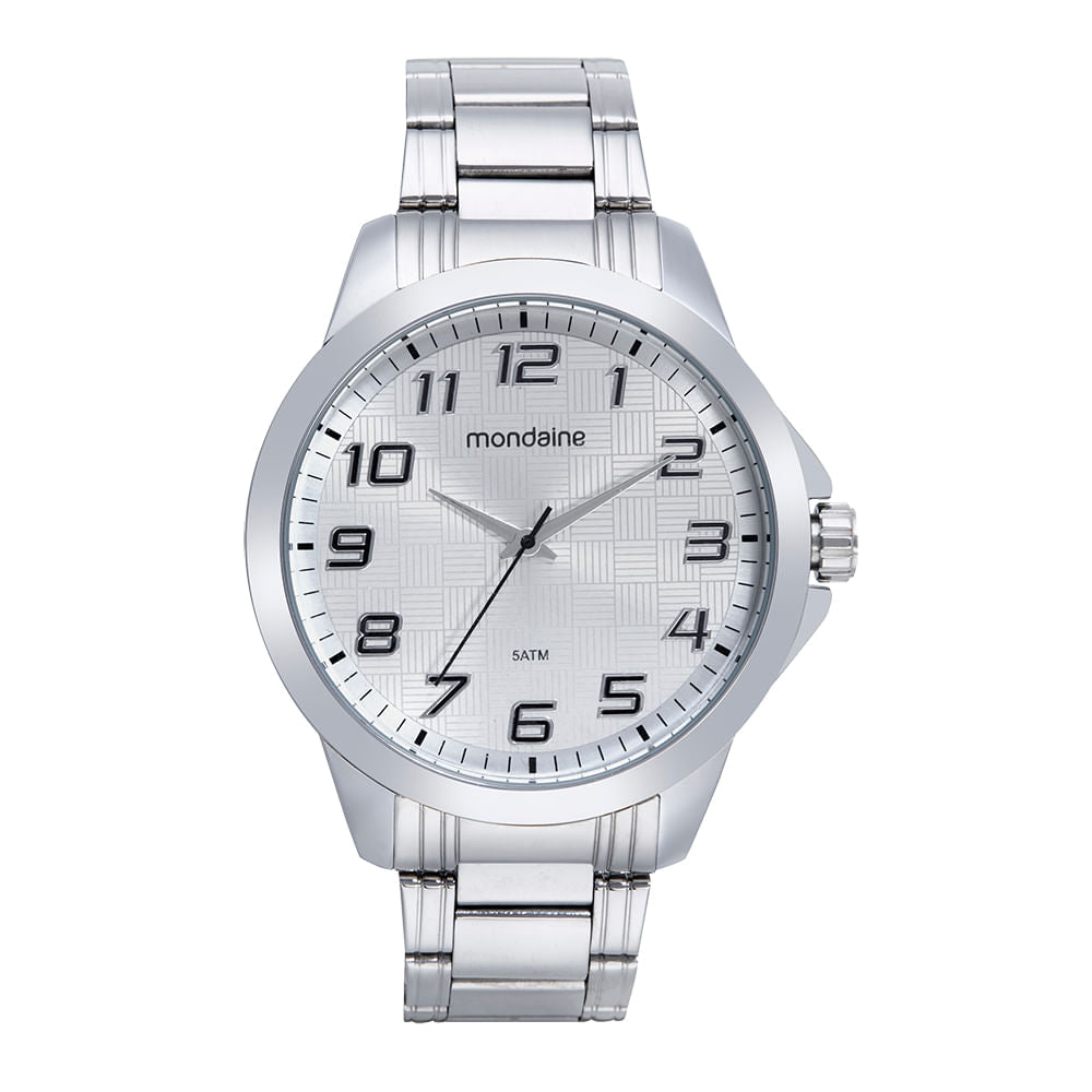 Relógio Mondaine Masculino Prata com Pulseira em Aço – Analógico